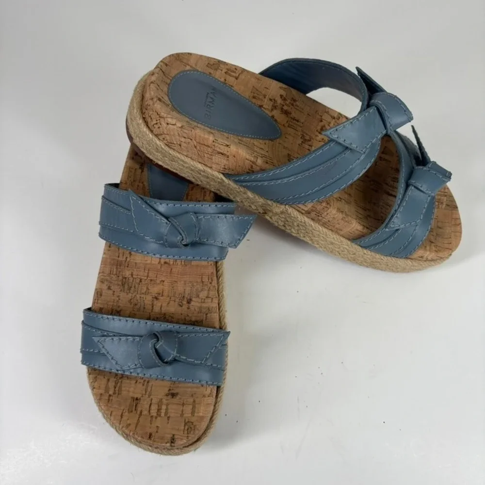 Alexandre Birman Clarita Women's 8.5 Blue Double-Knot Flatform Espadrille Sandal